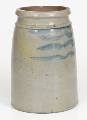 Western Stripe-Decorated Stoneware Canning Jar