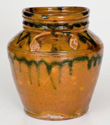 Outstanding Redware Jar attrib. Edward William Farrar, Middlebury, Vermont, circa 1825-30