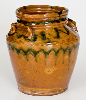 Outstanding Redware Jar attrib. Edward William Farrar, Middlebury, Vermont, circa 1825-30
