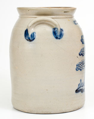 Extremely Rare COWDEN & WILCOX / HARRISBURG, PA Jar w/ Incised and Slip-Trailed Tree Decoration