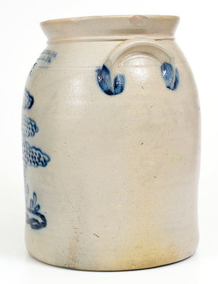 Extremely Rare COWDEN & WILCOX / HARRISBURG, PA Jar w/ Incised and Slip-Trailed Tree Decoration