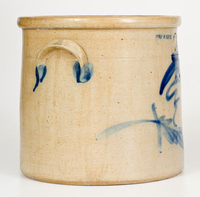 Exceptional EVAN R. JONES / PITTSTON, PA Stoneware Man-in-the-Moon Crock