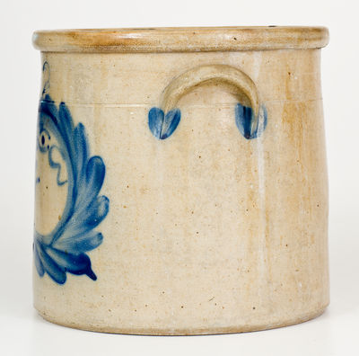 Exceptional EVAN R. JONES / PITTSTON, PA Stoneware Man-in-the-Moon Crock