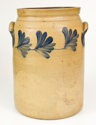 Extremely Rare 6 Gal. Stoneware Jar Lightly Inscribed "Richard Remmey" on Underside (Philadelphia, PA)