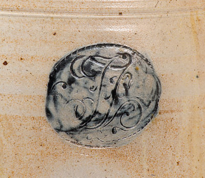 Very Rare Jonathan Fenton (late 18th century Boston) Stoneware Jar w/ Impressed Cartouches