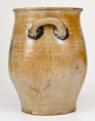 Very Rare Jonathan Fenton (late 18th century Boston) Stoneware Jar w/ Impressed Cartouches