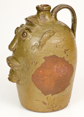 Rare Alkaline-Glazed Southern Stoneware Face Jug, late 19th century