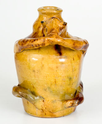Unusual Earthenware Squirrel Bottle, probably North Carolina origin