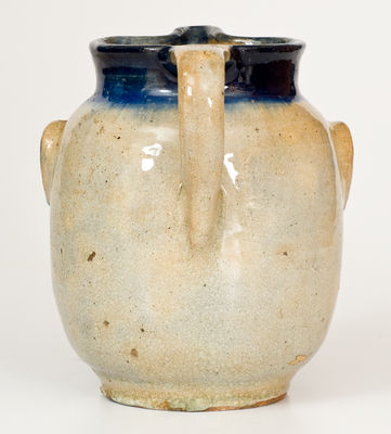 Extremely Rare and Important Cobalt-Decorated Stoneware Face Pitcher, Hilton Pottery, Marion, NC, c1935