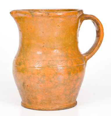 Rare attrib. Nathan Dicks, Randolph County, North Carolina Redware Pitcher