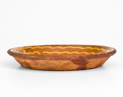 Slip-Decorated Redware Dish, possibly Hervey Brooks, Goshen, Connecticut, mid 19th century