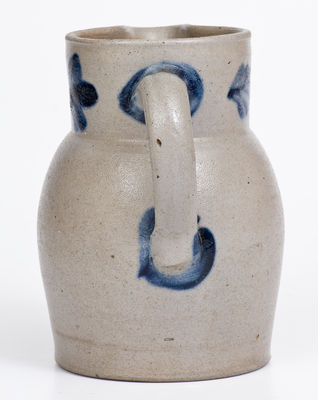 Quart-Sized Baltimore, MD Stoneware Pitcher with Cobalt Floral Decoration