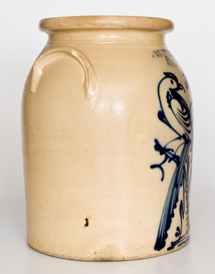 Rare and Fine J. & E. NORTON / BENNINGTON, VT Four-Gallon Stoneware Jar w/ Cobalt Double Pheasant Design