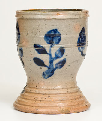 Outstanding Small-Sized Ohio Stoneware Urn with Cobalt Floral Decoration