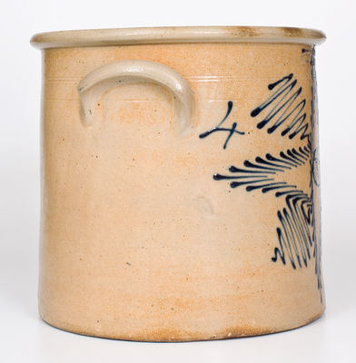 Exceptional Four-Gallon T. HARRINGTON / LYONS Stoneware Star Face Crock