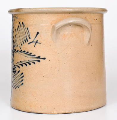 Exceptional Four-Gallon T. HARRINGTON / LYONS Stoneware Star Face Crock