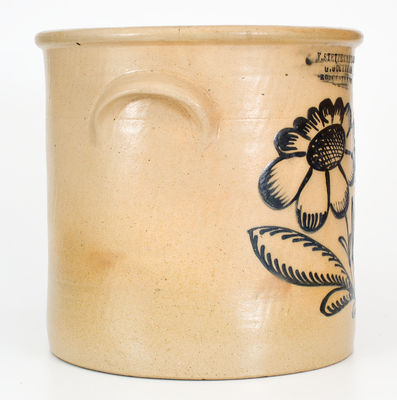 Rare and Fine STETZENMEYER & GOETZMAN / ROCHESTER Crock w/ Elaborate Decoration and Misspelled Mark