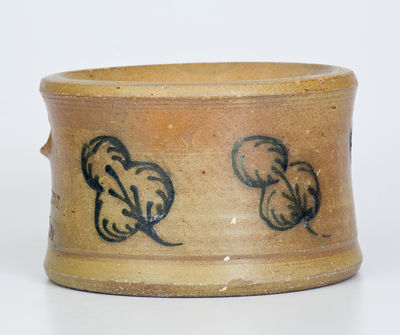 Rare COWDEN & WILCOX / HARRISBURG, PA Stoneware Spittoon w/ Slip-Trailed Foliate Decoration