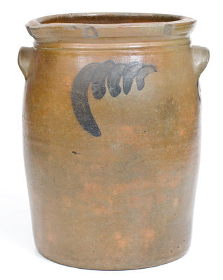 Unusual Two-Gallon Cobalt-Decorated Virginia Stoneware Jar