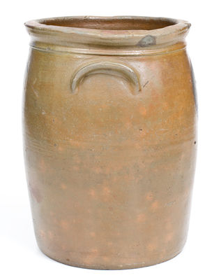 Unusual Two-Gallon Cobalt-Decorated Virginia Stoneware Jar