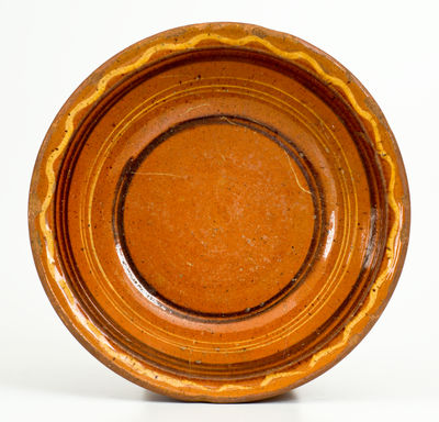 Slip-Decorated Redware Bowl, Mid-Atlantic origin, early to mid 19th century