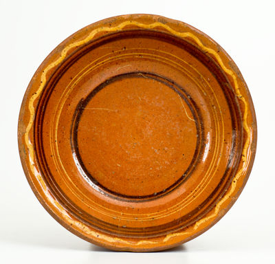 Slip-Decorated Redware Bowl, Mid-Atlantic origin, early to mid 19th century