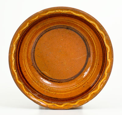 Slip-Decorated Redware Bowl, Mid-Atlantic origin, early to mid 19th century