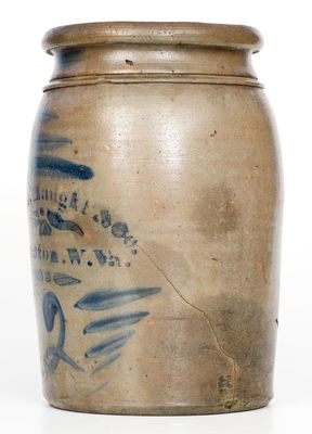 Two-Gallon Haught & Co. / Shinnston. W. Va. Cobalt-Decorated Stoneware Jar