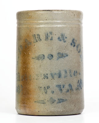 Stoneware Canning Jar w/ Sistersville, West Virginia Advertising