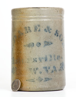 Stoneware Canning Jar w/ Sistersville, West Virginia Advertising