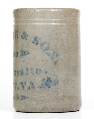 Stoneware Canning Jar w/ Sistersville, West Virginia Advertising