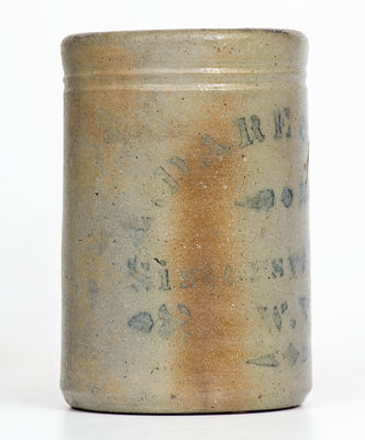 Stoneware Canning Jar w/ Sistersville, West Virginia Advertising