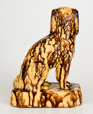 Yellowware Figure of a Spaniel on Base, probably Ohio, circa 1850-1880