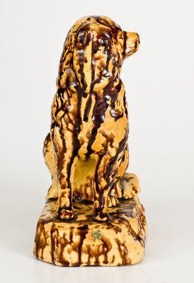 Yellowware Figure of a Spaniel on Base, probably Ohio, circa 1850-1880