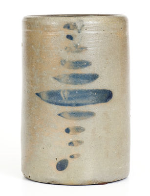 Western PA Stoneware Canning Jar with Cobalt Dash Decoration