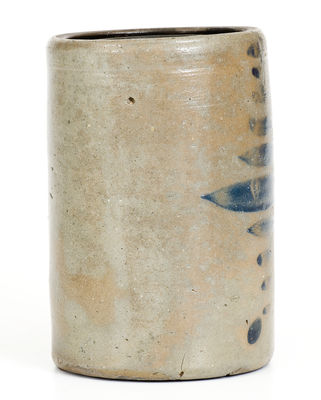 Western PA Stoneware Canning Jar with Cobalt Dash Decoration