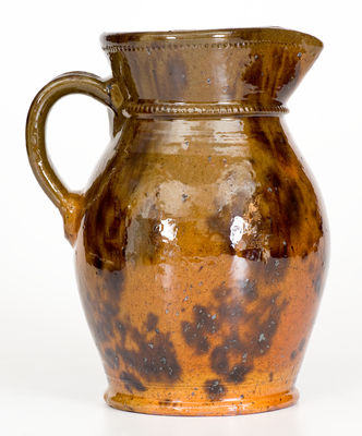 Glazed Redware Pitcher attrib. Jacob Medinger, Limerick Township, Montgomery County, PA, early 20th century
