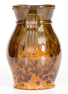 Glazed Redware Pitcher attrib. Jacob Medinger, Limerick Township, Montgomery County, PA, early 20th century