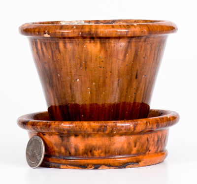 Small-Sized JOHN BELL / WAYNESBORO, PA Redware Flowerpot