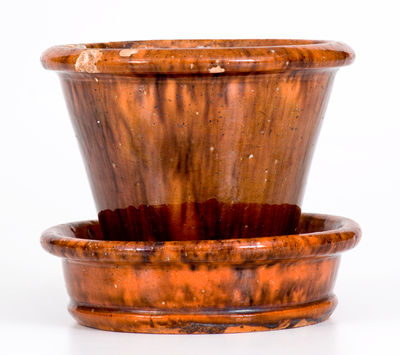 Small-Sized JOHN BELL / WAYNESBORO, PA Redware Flowerpot