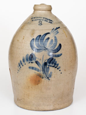 Three-Gallon COWDEN & WILCOX / HARRISBURG, PA Stoneware Jug