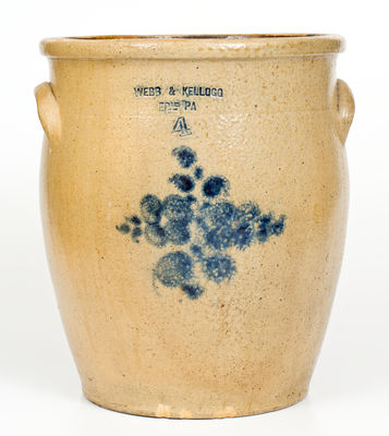 Extremely Rare WEBB & KELLOGG / ERIE, PA Stoneware Jar, circa 1861-64