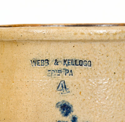 Extremely Rare WEBB & KELLOGG / ERIE, PA Stoneware Jar, circa 1861-64