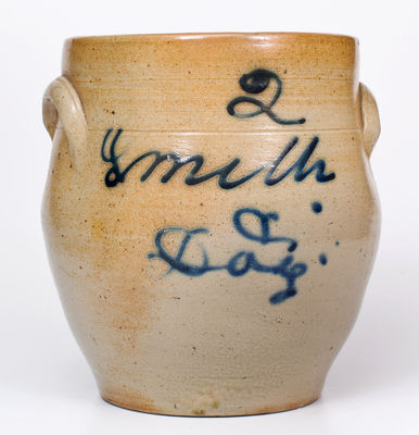 Rare Stoneware Jar with Cobalt-Script Signature