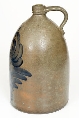 Extremely Rare A.L. HISSONG / HUNTINGDON, PA Stoneware Jug w/ Profuse Decoration, Stamped Three Times