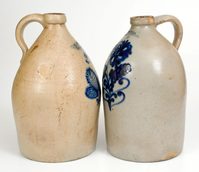 Two Cobalt-Decorated NY State Stoneware Jugs, third quarter 19th century