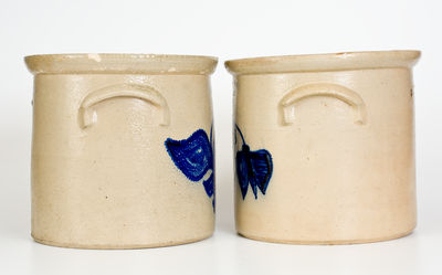 Pair of Three-Gallon N.A. WHITE & SON, / UTICA, N.Y. Stoneware Crocks