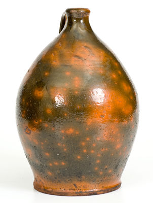 Fine New England Redware Jug,possibly North Shore, MA origin, early 19th century