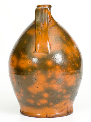 Fine New England Redware Jug,possibly North Shore, MA origin, early 19th century