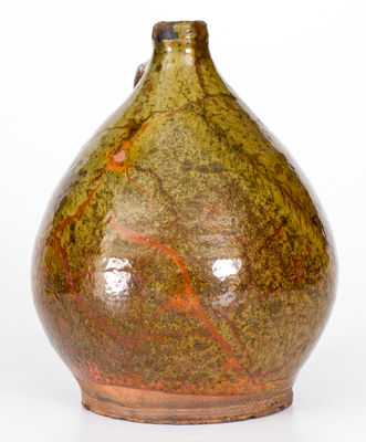 Fine Green-Glazed New England Redware Jug, late 18th or early 19th century